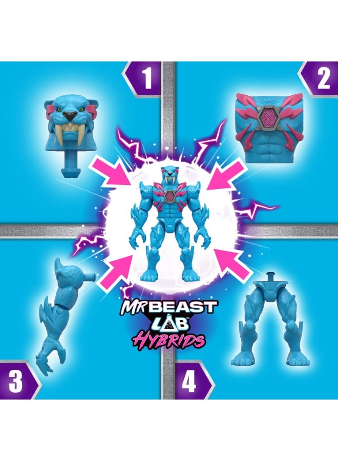 MrBeast Lab عبوة واحدة من مختبر MRBEAST هايبرد، امزج واطابق ملايين التركيبات لإنشاء الوحش النهائي وكشف أجزاء الوحش الفردية لإنشاء 1 من 10 شخصيات هايبرد بطول 4 إنش، أكثر من 30 لجمعها. - Image 3